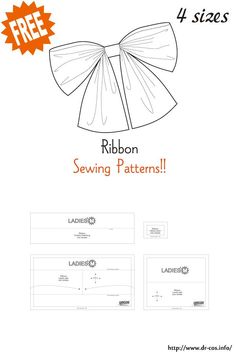 the ribbon sewing pattern is shown here