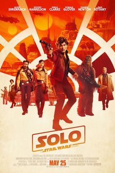 the poster for solo star wars, which features characters from various movies and shows them in action