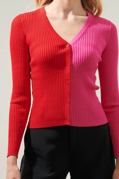 Olivia Mill Button Up Ribbed Cardigan – Sugarlips Color Block Design, Ribbed Cardigan, Block Design, Stretchy Fabric, Cargo Pants, Outfit Of The Day, Color Block, Oatmeal, Fitness Models