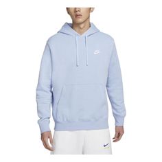 Nike Sportswear Club Fleece Pullover Hoodie 'Blue' BV2655-479 Nike Hoddie Blue, Nike Hoodies Blue, Baby Blue Nike Hoodie, Light Blue Nike Hoodie, Nike Hoodie Colors, Boathouse Hoodies, Blue Nike Hoodie, Nike Hoodies, Preppy Fits