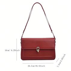 Product Specifications Handbags Type: Shoulder Bags Main Material: PU Lining Material: Polyester Shape: Baguette Large Capacity Red Rectangular Baguette Bag, Classic Burgundy Rectangular Bag, Classic Burgundy Rectangular Bags, Burgundy Shoulder Bag For Daily Use, Burgundy Shoulder Bag For Office, Burgundy Rectangular Office Bag, Rectangular Burgundy Office Bag, Rectangular Burgundy Flap Bag With Detachable Strap, Red Square Office Bags