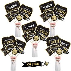 black and gold happy 70th birthday decorations