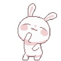 the pixel art is very cute and it looks like an animal with its eyes closed