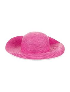 Women's pink and white colored Eric Javits Straw Wide Brim Hat w/ Tags Pink Accessories, Wide Brimmed Hats, Brim Hat, Wide Brimmed, Pink And White, Pink Ladies, Accessories Hats, Print Patterns, Straw