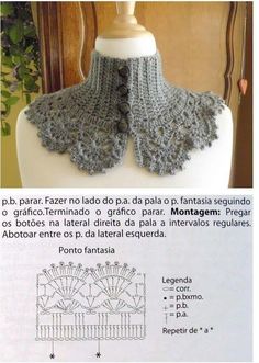 a crocheted shawl is shown on a mannequin with text describing it