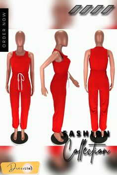 Solid Color Loose Sleeveless Collect Waist Jumpsuit Casual Stretch Jumpsuits And Rompers For Summer, Casual Sleeveless Tank Top For Leisure, Sleeveless Stretch Jumpsuits And Rompers For Leisure, Sleeveless Summer Leisure Jumpsuits And Rompers, Sleeveless Summer Jumpsuits And Rompers For Leisure, Sleeveless Jumpsuits And Rompers For Leisure, Fitted Drawstring Tank Top For Summer, Casual Sleeveless Jumpsuits And Rompers For Vacation, Casual Drawstring Tank Top For Beach