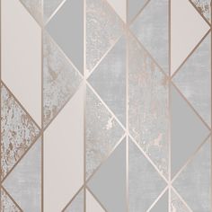 an abstract wallpaper design with grey and white squares on the bottom, gold triangles in the middle