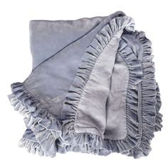 Silk Velvet Ruffle Throw - Chambray - Linen Salvage Et Cie White Chaise, Summer Beach House, Ruffle Linen, Linen Collection, Velvet Throw, Linen Throw, Cotton Pillow Cases, Beautiful Bedding, King Duvet