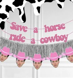 cowgirl party banner featuring Austin butlers face Country Bachelorette Parties, Ride A Cowboy, Country Bachelorette, Bachelorette Inspo, Western Bachelorette, Bachelorette Banner, Bachelorette Party Banners, Bachelorette Party Weekend