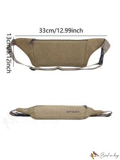 BirdinBag - Canvas Belt Bags for Fashionable Women and Men - Multi-Pocket Fanny Pack Hip Purse with Style Hip Purse, Canvas Belt, Belt Bags, Word Wrap, Waist Bag, Color Khaki, Fanny Pack, Belt Bag, Bag Lady