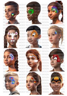 Face Painting For Halloween For Kids, Face Painting Patterns, Face Painting For Boys Easy, Easy Face Painting Ideas For Kids Simple, Fast Face Painting Designs, Face Paint For Boys, Face Painting Ideas For Boys, Easy Face Painting Designs Simple, Face Painting Boys