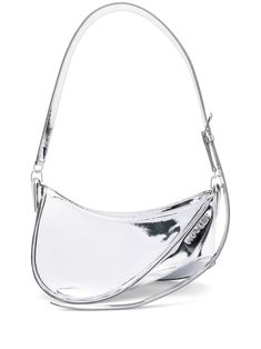 silver-tone calf leather chrome-effect adjustable shoulder strap silver-tone hardware curve-edge body logo plaque top zip fastening Body Logo, Tone Calves, White Shoulder Bags, Silver Bags, Fancy Bags, Pretty Bags, White Bag, Calf Leather, Luxury Bags