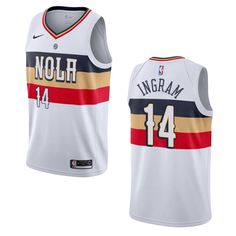 New Orleans Pelicans 14 Brandon Ingram Earned Swingman White 3D Jersey New Orleans Pelicans, Bold Graphics