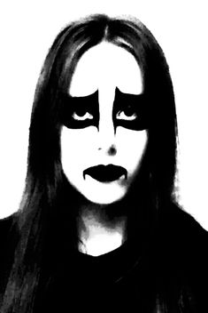 Black Goth Makeup, Metalhead Fashion, Trad Goth Makeup, Black Face Paint, Dark Makeup Looks, Black Metal Art, Pride Makeup, Goth Look