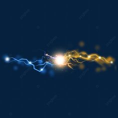 an abstract blue and yellow background with bright lights