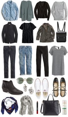 Your ultimate packing list for traveling light to Europe in the Spring? Create a travel capsule wardrobe. Intrigued? Click through to read! Minimalisticky Chic, Spring Europe, European Fall, Travel Capsule, Quoi Porter, Travel Capsule Wardrobe, Travel Outfit Summer, Travel Outfits, Europe Trip