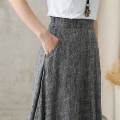 "You'll feel ultra chic and modern wearing the A Line skirt throughout the year, the long skirt will be a prefect on for your summer spring. DETAIL * 50% linen, 50% cotton * Two side pockets * Right Hidden Zipper closure * Back elastic waistband * Maxi linen skirt, long linen skirt * Ankle length effect * Perfect for Summer and spring * Machine Washable in Warm/Cold Water/Do not bleach /Mid-iron /Hang Dry * Great for Daily Wear/Wedding/Bridesmaid Dresses/Vacation/Date Night/Graduation Ceremony/C Gray Relaxed Maxi Skirt With Lined Skirt, Gray Relaxed Fit Lined Maxi Skirt, Gray Relaxed Maxi Skirt With Lining, Gray Relaxed Fit Maxi Skirt With Lining, Fitted Solid Maxi Skirt With Pockets, Gray Long Skirt For Workwear, Gray Long Skirt For Work, Solid Color Midi Skirt With Pockets, Casual Solid Skort With Pockets