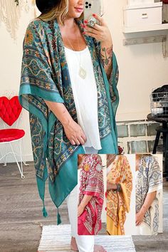 **This product is shipped by a third party warehouse within the US and may arrive separately from your complete order. A light, linen kimono with a Moroccan-inspired tapestry print that elevates even the simplest of outfits. #LoveMyLeto 65% Polyester 35% Viscose Imported Traditional Shawl Kimono For Summer, Casual Kimono Shawl For Festival, Casual Shawl Kimono For Festival, Casual Shawl-style Kimono For Festivals, Traditional Patterned Summer Kimono, Traditional One Size Kimono For Summer, Tapestry Print, Moroccan Party, Linen Kimono