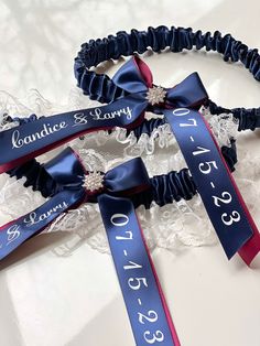 Navy blue and Burgundy Bridal Garter Set with silver personalization White Bridal Sets, Elegant Adjustable Wedding Sets, Adjustable Elegant Wedding Sets, Navy And Burgundy Ring Bearer, Ring Bearer Navy, Red Wedding Garter, Royal Blue Ring Bearer Pillow, Navy Blue Garter Wedding, Prom Garters