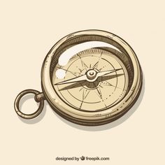 a drawing of a compass on a white background