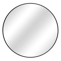 a round mirror on a white background with black border around the edges and an oval shape