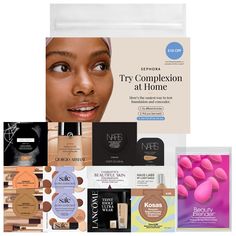 A set including foundation and concealer samples in your shade range†, plus a $10 off voucher for a full-size foundation or concealer.﻿What Else You Need to Know: This set includes foundation and concealer samples in your shade range† to help you explore different formulas, coverages, and finishes. It also features a deluxe Original Beautyblender Makeup Sponge sample and a $10 off voucher to use on any future purchase of a full-size-foundation, full-sized concealer, BB cream, CC cream, or tinted moisturizer at Sephora—even for brands not included in the set.Each sample provides one full-face application.Brands Included: Face Application, Sephora Favorites, Makeup Gift Sets, Cc Cream, Makeup Sponge, Tinted Moisturizer, Bb Cream, Full Face, Beautiful Skin