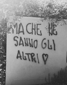 graffiti on the side of a building that says, ma che ne sano gli altri?