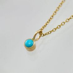 Turquoise Drop Necklace in 14k Yellow Gold Mother Necklace, Mothers Necklace, Sleeping Beauty Turquoise, Matching Rings, Yellow Gold Pendants, Turquoise Pendant, Drop Necklace, Drop Pendant, Personalized Necklace