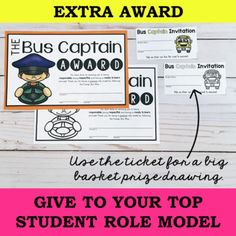 the bus captain award with text overlaying it