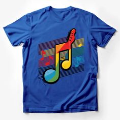 Colorful Music Note Guitar Design T-Shirt, Musical Staff Graphic Tee, Musician Gift, Unisex Band Shirt Male T-Shirt Custom graphic T-Shirt.Customize your color Musician Gifts, Band Shirt, Guitar Design, Music Note, Band Shirts, Design T Shirt, Male T Shirt, Music Notes, Custom Shirts