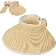 Elevate your sunny day essentials with the Sun Cube Women's Sun Visor Hat, a chic and practical choice for any outdoor activity. This stylish accessory features a wide brim and a convenient ponytail hole, ensuring both comfort and functionality under the sun.

- Material: Premium paper straw
- Color: Beige
- Size: Fits head circumference 22-22.8 inches
- Gender: Female
- Features: Wide brim for enhanced face and neck protection, UPF 50+ for ultimate UV defense, breathable and lightweight design, Adjustable Beige Hats For Vacation, Trendy Adjustable Sun Hat For Beach, Trendy Adjustable Beach Sun Hat, Lightweight Packable Sun Hat For Summer, Adjustable Lightweight Sun Hat For Spring, Lightweight Adjustable Spring Sun Hat, Lightweight Sun Hat For Spring And Summer, Lightweight Summer Visor Hat, Lightweight Beige Sun Hat For Vacation