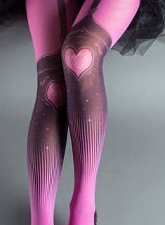 All tights are hand made to order and are ready to ship within 6 business days after payment is received. Shipping itself usually takes 7-20 business days. If you're in a hurry, please purchase a shipping upgrade upon checkout. We are extremely proud to introduce our new collection! <3 <3 <3 Our amazing garters print Thigh Highs illusion pantyhose printed on magenta pink is now available with a heart. <3 <3 <3 One size. Fits from XS up to L From about 150cm to about 167cm heigh Perky Goth, Pink Garter, Cool Tights, Tattoo Tights, Tights Outfits, Pink Tights, Scene Outfits, Nylon Leggings, Printed Tights