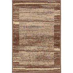 an area rug with brown and beige colors on the bottom, in front of a white background