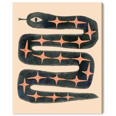 a black and pink snake with stars on it