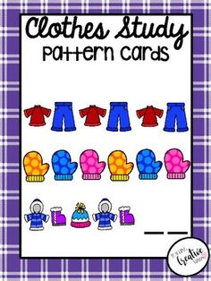 the clothes study pattern cards is displayed on a purple and white checkered tablecloth