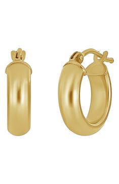 Bony Levy Essentials 14K Gold Smooth Hoop Earrings | Nordstrom Double Hoop Earrings, Small Gold Hoops, Bony Levy, Stacked Jewelry, Fine Jewellery Earrings, Gold Hoops, Gemstone Rings, Fine Jewelry, Jewelry Earrings