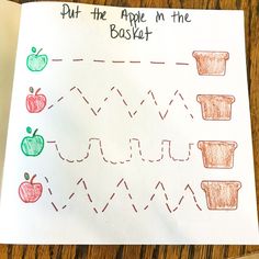 an apple in the basket worksheet for kids to learn how to use it