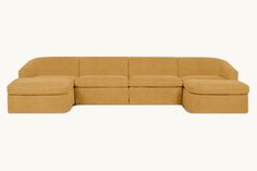 Ziki U-Shape Sectional Sofa in Honey Bee U Shaped Sectional Sofa, Sectional Ottoman, Modular Sofas, Washable Slipcovers, Sectional Slipcover, Hardwood Plywood, U Shaped Sectional, Sectional Sofas, Contemporary Sofa