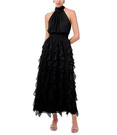 1. STATE Flounce Cascading Halter Neck Sleeveless Maxi Dress | Dillard's Dillards Women, Black Dresses For Women, Women's Formal Dresses, Flare Shirt, Morgan Dress, Empire Dress, Formal Dresses For Women, Womens Black Dress, Dresses Evening