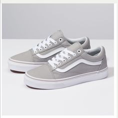 New Without Box, Never Worn. Size 8.5 Grey And White Vans Vintage, Vans Era, Shop Shoes, Womens Shoes High Heels, Leather Shoes Woman, Shoes Shop, Vans Classic, Vans Old Skool, Womens Vans