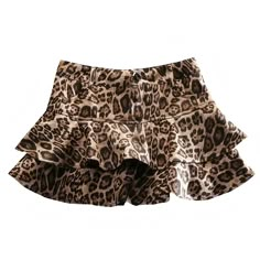 Women's Leopard Cheetah Animal Print Brown Black Layered Ruffle Low Rise Mini Skirt Skort With Pockets. Spring 2024 Chic Y2K Casual Ladies Micro Mini Skirt. Ruffled Skirt Outfit Ideas, Cheetah Mini Skirt, Leopard Clothes, Fun Skirts, Cheetah Print Outfits, Low Rise Mini Skirt, Chic Y2k, Skirt With Shorts, Animal Print Outfits