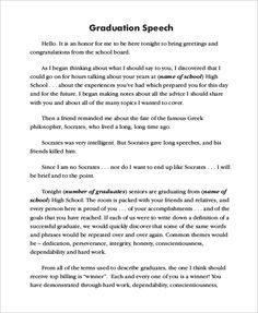 an image of a page with the words graduation speech written in black and white on it