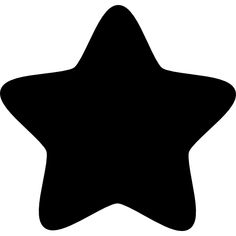 a black and white silhouette of a star with one side facing the viewer, on an isolated background