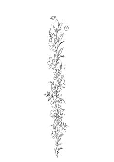 a line drawing of flowers on a white background