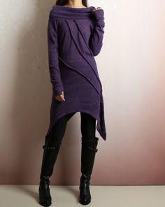 * A unique woolen tunic dress, made with knit with pompom like dots, like a romantic and mysterious journey for wanderers. * Special collar, you may use it as cowl collar or off shoulder collar. * Flattering cut with asymmetrical hem. * Long sleeve with thumbholes. * Materials: quality 50% wool, 45% Acrylic, 5% anti-pilling fiber Shop sizing chart FYI ( actual body figures, not laying flat clothes measurements) Size XS (US 2, UK 6, German 32, French 34) Bust: fits bust around 33.5 inches/85cm Wa Textured Knit Long Sleeve Sweater Dress, Non-stretch Long Sweater Dress For Winter, Cozy Textured Knit Long Sleeve Sweater Dress, Soft Knit Dresses For Fall, Cozy Long Sleeve Textured Sweater Dress, Soft Knit Fall Dresses, Cozy Long Sleeve Winter Dresses, Long Stretch Sweater Dress For Winter, Cozy Long Sleeve Soft Knit Dress