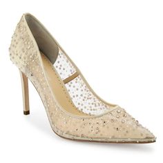 a pair of women's high heel shoes with sequins