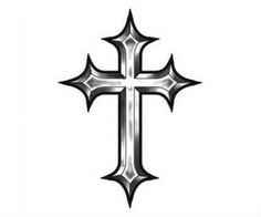 a black and white cross tattoo design