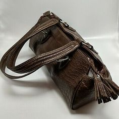 Tommy Hilfiger Brown Leather Crocodile Baguette Small Bag Purse   | eBay Small Bag, Sling Backpack, Rebecca Minkoff Hobo, 4 H, Bucket Bag, Bags Handbags, Brown Leather, Tommy Hilfiger, Shoe Accessories