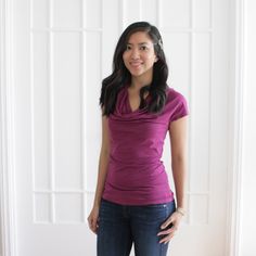 NEW* Classic Cowl Neck Blouse, Womens Cowl Neck Tshirt, Short Sleeve Cowl Neck, Organic Cotton Top, Bamboo Clothing, Eco Friendly - SARA by Kulayan on Etsy https://www.etsy.com/listing/276970140/new-classic-cowl-neck-blouse-womens-cowl Unique Women Tops, Cowl Neck Blouse, Organic Clothing Women, French Women Style, Color Block Tee, Bamboo Clothing, Cowl Neck Top, Womens Tops Summer, Casual Tops For Women