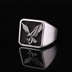 ❃Eagle symbol ring, Animal themed ring,Hawk symbol ring, Zodiac rings ❃Ready to Ship in 5-7 Business Days ❃ Free shipping worldwide! ❃Handmade product ❃ Materials: 925 Sterling Silver ❃Quality Packaging and Fast Delivery ❃Production Process: Handcrafted, Artisan Precision ❃Visit our store for more products ❄Thank you very much❄ Hawk Symbol, Men Signet Ring, Eagle Symbol, Zodiac Rings, Eagle Ring, Men's Ring, Gift For Men, Signet Ring, Silver Band